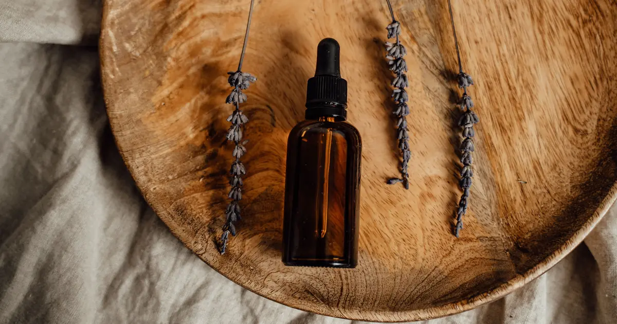 a bottle of cedar essential oil, which is toxic to cats