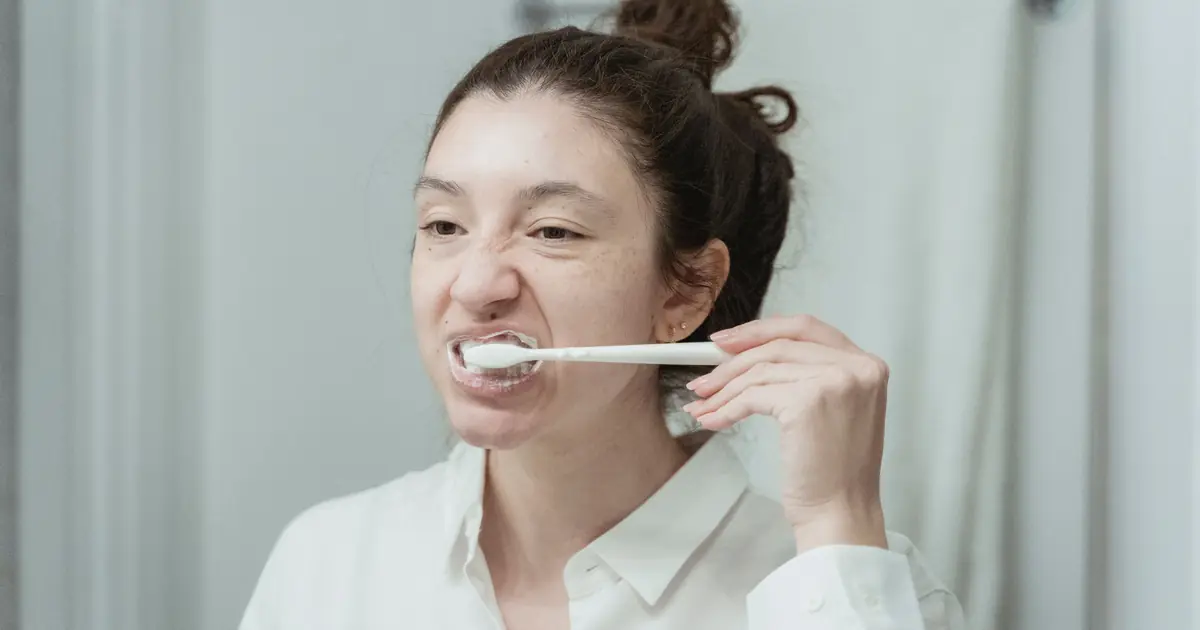 Cat owner brushing a cat's teeth at home with a cat toothbrush and enzymatic toothpaste