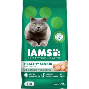 Iams Proactive Health Healthy Senior Chicken Recipe Dry Cat Food, 7-lb bag