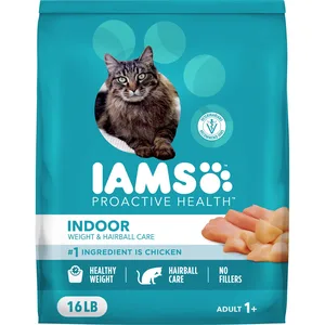 Iams ProActive Health Indoor Weight & Hairball Care Cat Food, 16-lb