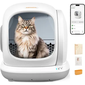 Meowant Smart WiFi Enabled Automatic Self-Cleaning Cat Litter Box, Grey