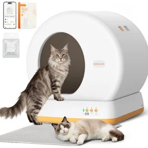 Meowant Smart WiFi Enabled Automatic Self-Cleaning Round Cat Litter Box, Yellow