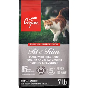 ORIJEN Fit & Trim Grain-Free High-Protein Premium Dry Cat Food, 7-lb bag