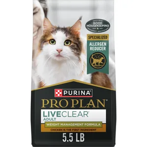 Purina Pro Plan LIVECLEAR Adult Weight Management Formula Dry Cat Food, 5.5-lb bag
