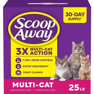 Scoop Away Multi-Cat Meadow Fresh Scented Clumping Clay Cat Litter, 25-lb box