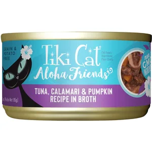 Tiki Cat Aloha Friends Tuna, Calamari & Pumpkin Cat Food, 3-oz, 12 ct