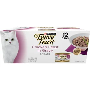 Fancy Feast Grilled Chicken Feast in Gravy Wet Cat Food, 3-oz can, case of 12