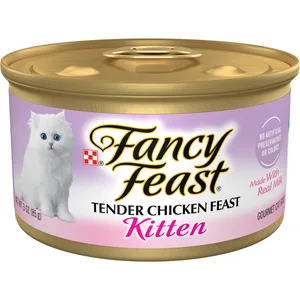 Fancy Feast Kitten Tender Chicken Feast Canned Cat Food, 3-oz can, case of 24