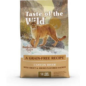 Taste of the Wild Canyon River Trout & Smoke-Flavored Salmon Grain-Free Dry Cat Food, 14-lb bag