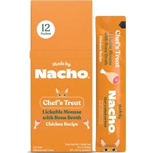 Made by Nacho Chicken Recipe with Bone Broth Grain-Free Lickable Cat Treats, 0.5-oz pouch, case of 12