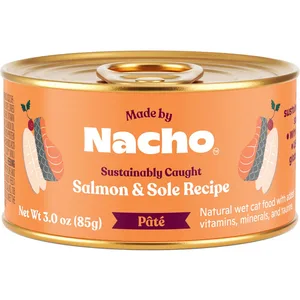 Made by Nacho Sustainably Caught Salmon & Sole Recipe Grain-Free Pate Wet Cat Food, 3-oz can, case of 24