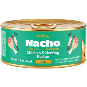 Made by Nacho Wild-Caught Chicken & Herring Recipe Grain-Free Pate Wet Cat Food, 5.5-oz can, case of 24