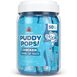Weruva Puddy Pops Chicken Grain-Free Lickable Cat Treats, 0.5-oz tube, 50 count