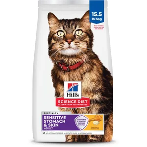 Hill's Science Diet Adult Sensitive Stomach & Skin Cat Food, 15.5-lb