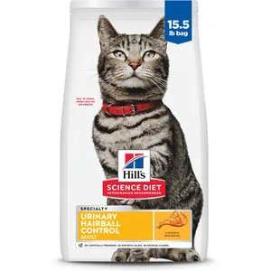 Hill's Science Diet Urinary Hairball Control Dry Cat Food, 15.5-lb bag