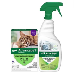 Advantage II Flea Spot Treatment for Cats, over 9-lbs + Household Spot & Crevice Spray