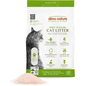 Almo Nature Soft Texture Cat Litter Unscented Clumping Plant-Based Natural Cat Litter, 10-lb bag