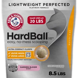 Arm & Hammer Litter Platinum Hardball Garden Bloom Lightweight Easy No-Mess Scooping Clumping Cat Litter, 8.5-lb bag