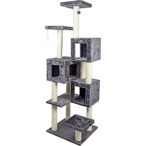 Armarkat Real Wood Giant Cat Tower, Dark Gray, 80-in