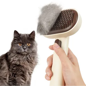 aumuca Self Cleaning Slicker Brush, Brown