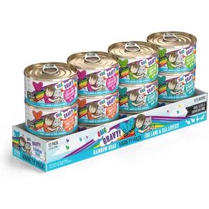 BFF OMG Rainbow Road Variety Pack Grain-Free Canned Cat Food, 2.8-oz can, bundle of 24