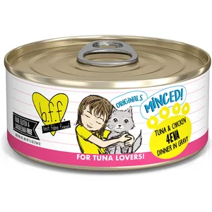 BFF Tuna & Chicken 4EVA Recipe in Gravy Canned Cat Food, 5.5-oz, 24 ct