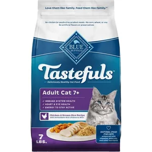 Blue Buffalo Healthy Aging Chicken & Rice Mature Dry Cat Food, 7 lb
