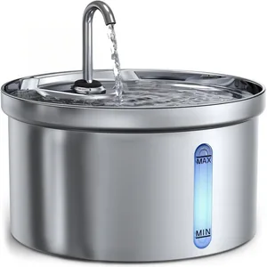 Casfuy SY-W08 Ultra-Quiet Multi-Filtration Stainless Steel Dog & Cat Water Fountain, 119-oz