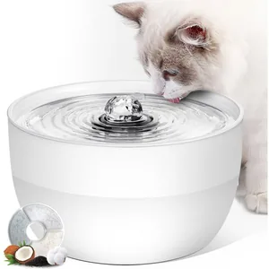 Casfuy W8 Stainless Steel Dog & Cat Water Fountain with LED Light, White, 102-fl oz