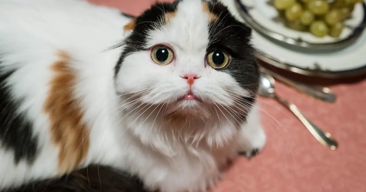a cat eyeing cured meat, which is unsafe for cats