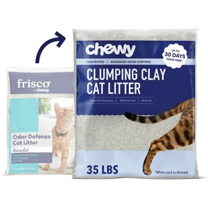 Chewy Made Odor Defense Unscented Clumping Clay Cat Litter (FORMERLY FRISCO), 35-lb bag