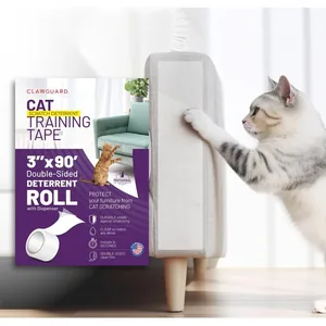 CLAWGUARD Clear Adhesive Training Barrier Cat Scratch Furniture Protection Tape Dispenser