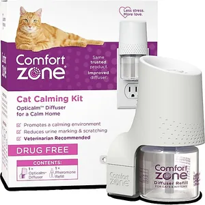 Comfort Zone 30 Day Starter Kit Calming Pheromone Diffuser for Cats, 30-day, 1 Diffuser, 1 Refill