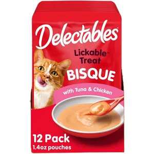 Delectables Bisque Tuna & Chicken Lickable Cat Treats, 1.4-oz pouch, bundle of 48