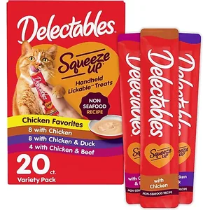 Delectables Squeeze Up Non-Seafood Variety Pack Lickable Cat Treats, 20 count