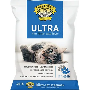 Dr. Elsey's Ultra Unscented Clumping Clay Cat Litter, 40-lb bag
