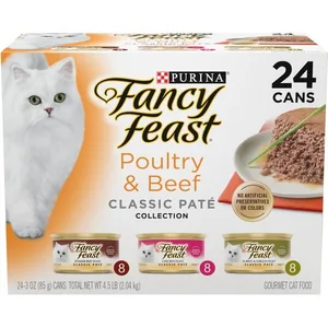 Fancy Feast Poultry & Beef Variety Pack Canned Cat Food, 3-oz, 24 ct