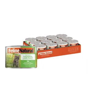 Feline Natural Chicken & Lamb Feast Grain-Free Canned Cat Food, 6-oz, case of 12