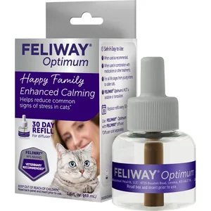 Feliway Optimum Enhanced Calming Pheromone 30 Day Cat Diffuser Refill, 1 count