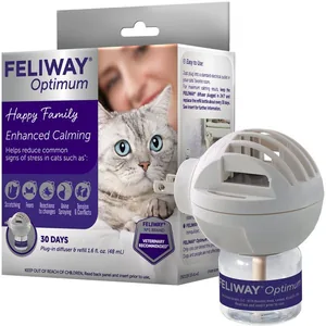 Feliway Optimum Enhanced Calming Pheromone 30 Day Diffuser Start Kit for Cats