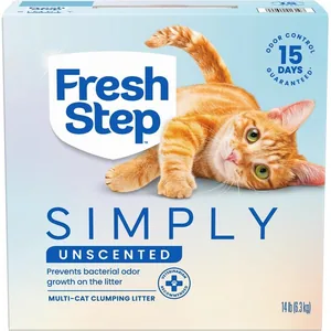 Fresh Step Simply Unscented Multi-Cat Clumping Cat Litter, 14-lb box