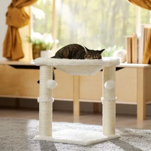 Frisco 20-in Faux Fur Cat Tree, Ivory
