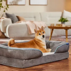 Frisco Plush Orthopedic Front Bolster Cat & Dog Bed w/Removable Cover, Gray, Medium