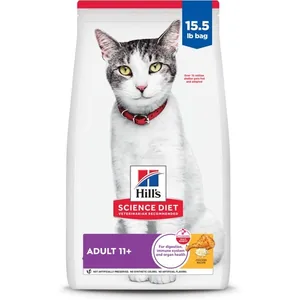 Hill's Science Diet Senior Adult 11+ Chicken Recipe Dry Cat Food, 15.5-lb bag