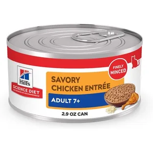 Hill's Science Diet Senior Adult 7+ Savory Chicken Entree Wet Cat Food, 2.9-oz can, case of 24