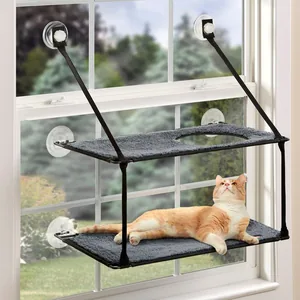 K&H Pet Products EZ Mount Double Stack Kitty Sill Cat Window Perch, Gray