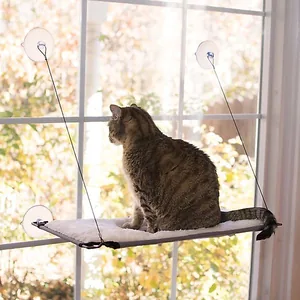 K&H Pet Products Window Lounger Cat Perch Kitty Window Sill, Natural, 23x12-in