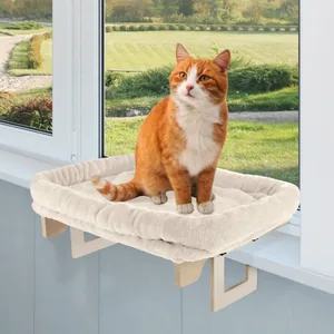 Pet Adobe Cat Window Perch with Bolster