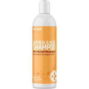 Pet MD Oatmeal & Aloe Itch Relief Dog & Cat Shampoo, 16-fl oz bottle
