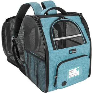 PetAmi Airline Approved Expandable Backpack Dog & Cat Carrier, Turquoise